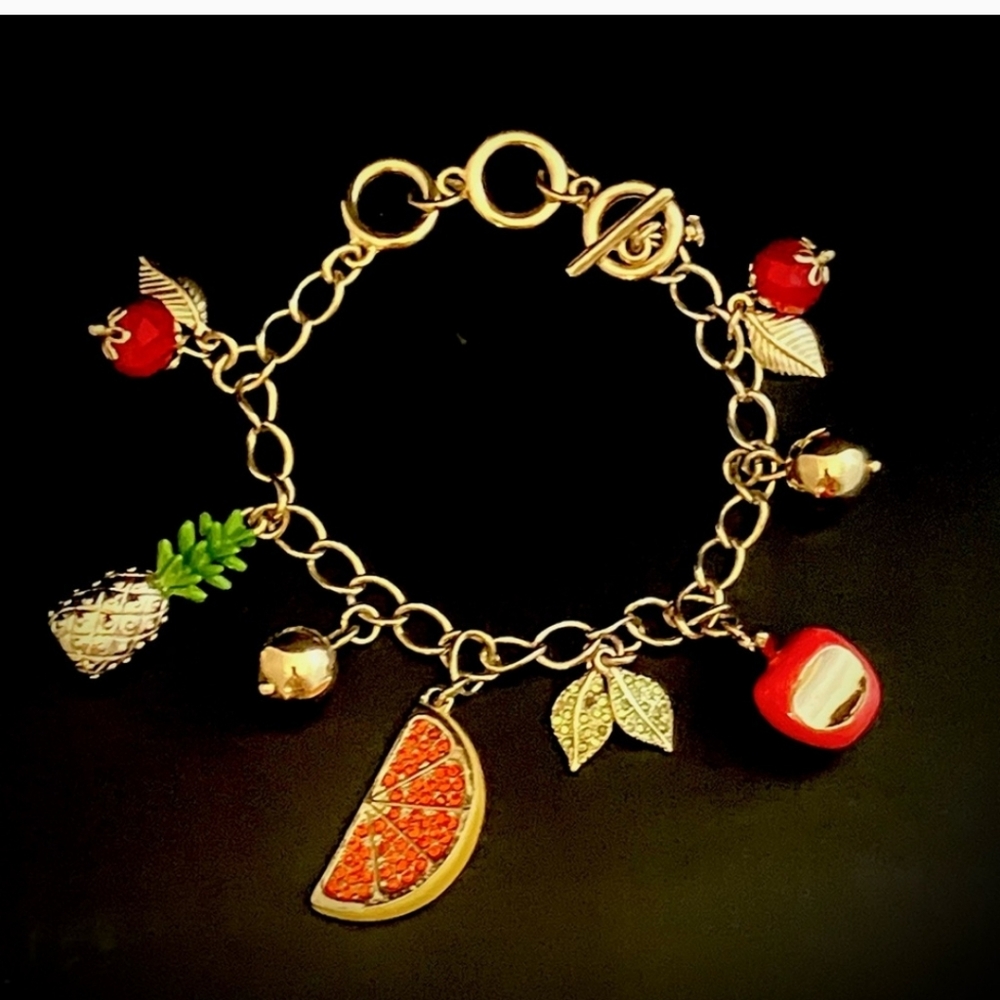 Talbots Fruit Charm Bracelet